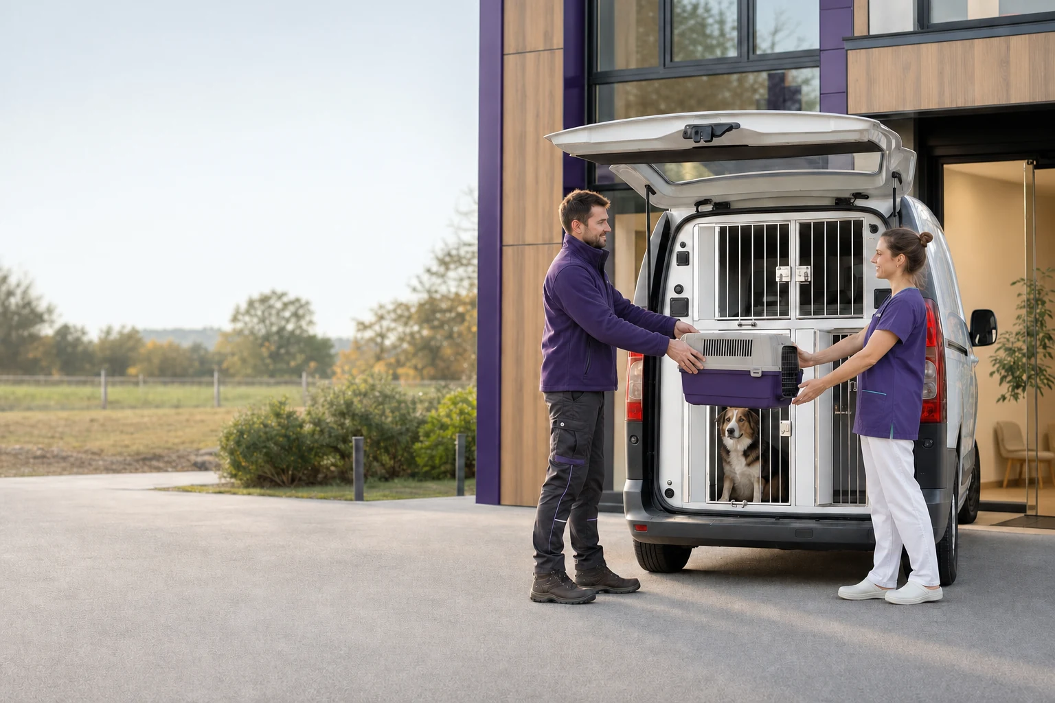 Transport animalier organisé avec une structure vétérinaire